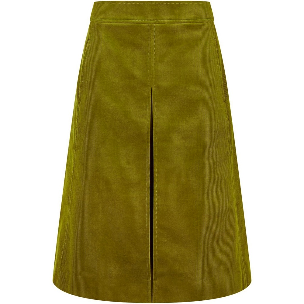 Tory Burch A-line corduroy green skirt